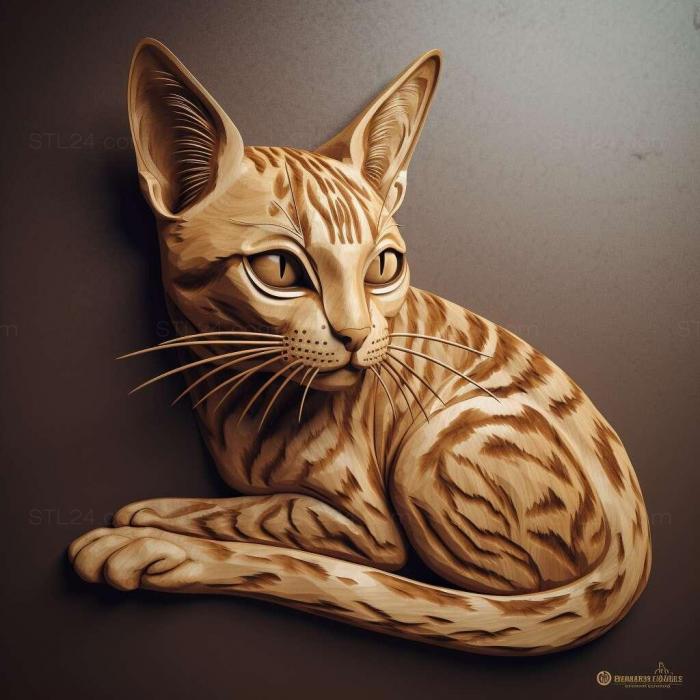 Nature and animals (st Ocicat cat 1, NATURE_1789) 3D models for cnc